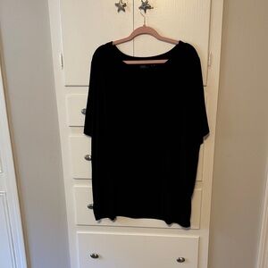 Susan Geaver Liquid Knit Black Short Sleeve Top 4X
